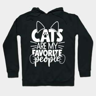 Cats Are My Favorite People Cat Cat Mom White Cat Hoodie